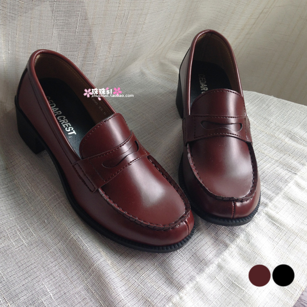 5cm中高跟/粗跟日本正统jk学生皮鞋