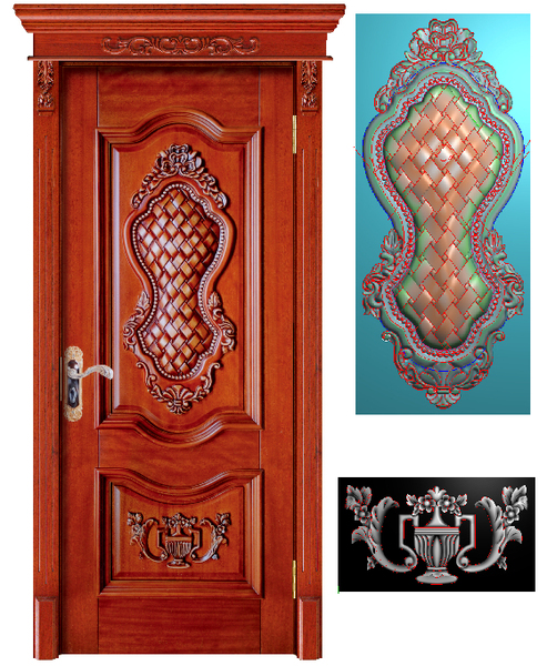 欧式实木门花精雕图jdp格式浮雕图灰度图铜门吕门电脑雕刻图83