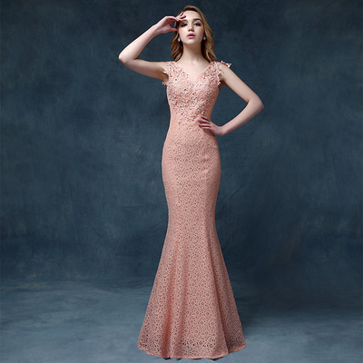 长款晚礼服2016新款婚纱礼服双肩新娘结婚鱼尾敬酒服订婚晚装礼服