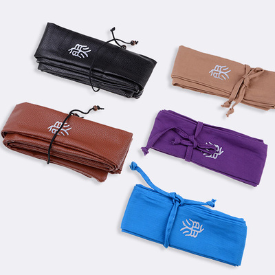 高端皮制鱼竿袋护竿袋保护袋 日式优质纯棉鱼杆套台钓耐用保护套