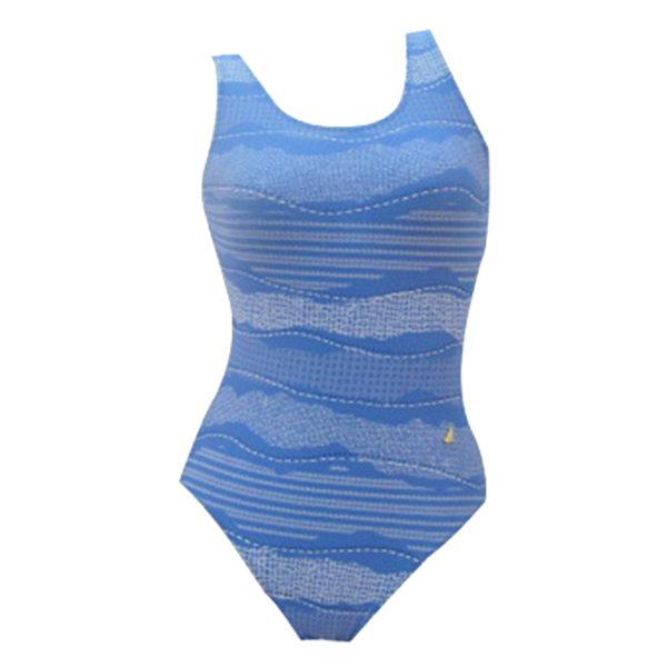 竞渡训练比赛二用专业泳衣连体三角游泳衣 水波纹少女活力款包邮