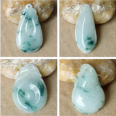 名泰翡翠玉坠 飘花水润小吊坠挂件 女款 小孩玉坠 天然玉石小花件-淘