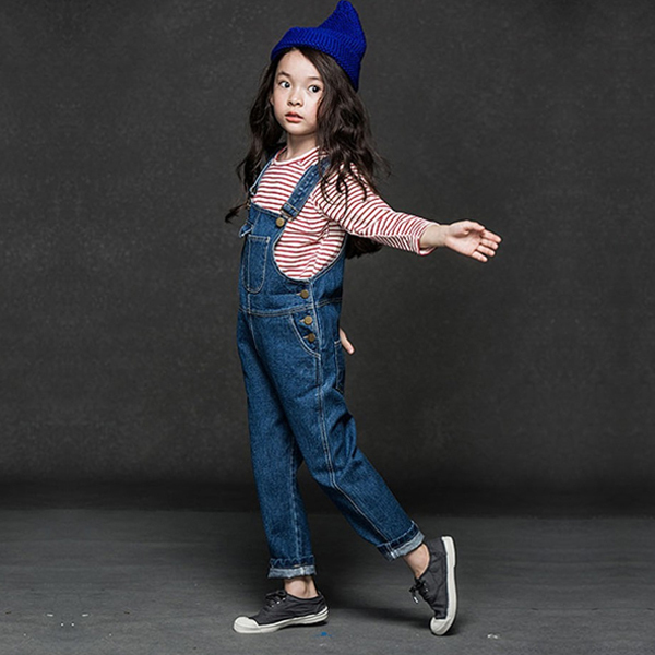 女童2016新款韩版童装牛仔背带裤潮儿童春秋装中大童休闲背带长裤