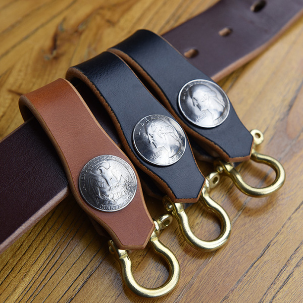 手工 英国马具皮 意大利鞍革 钥匙扣 皮带配件 复古