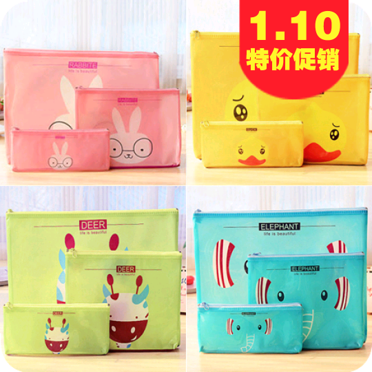 Japanese and Korean version of the simple girl student children Pencil large capacity transparent pencil case stationery bags of school supplies to South Korea