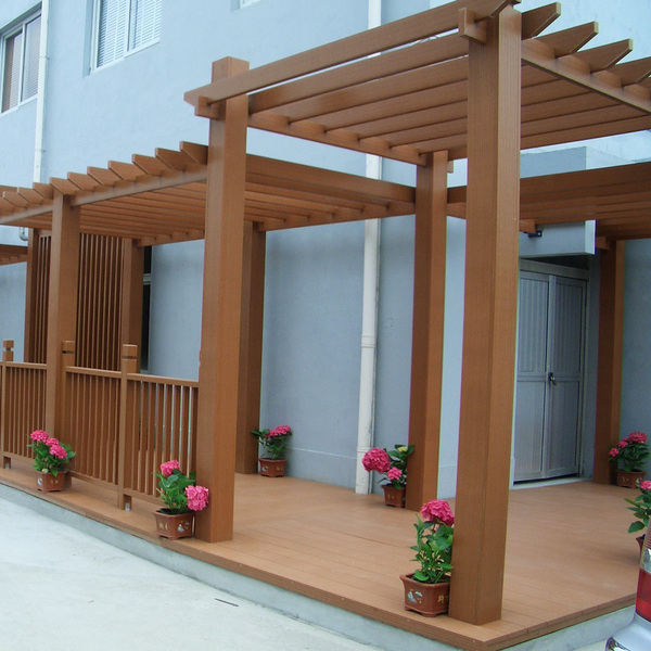 户外塑木葡萄架 庭院顶楼花园廊架 防腐木葡萄架 花架木塑长廊