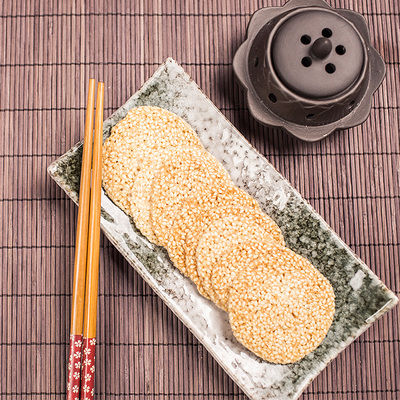 功德林精装芝麻薄片罐装185g上海特产传统糕点零食小吃