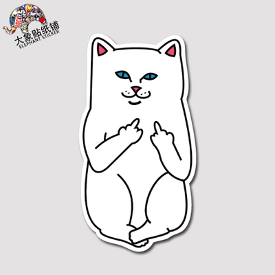 ripndip中指猫贴纸贱猫贴纸 旅行箱笔记本贴纸 防水不留胶贴纸