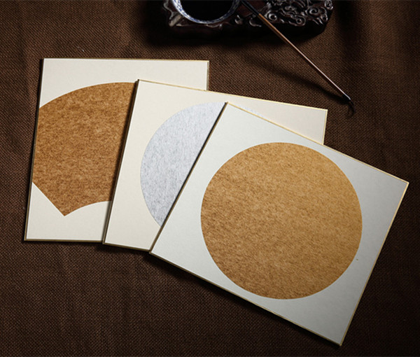 9元/张宣纸团扇面 日本进口金潜硬卡纸 工笔画小楷创作熟宣效果