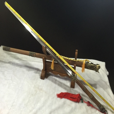 龙泉宝剑凹槽铬钢太极剑晨练剑1米双手八卦软剑未开刃