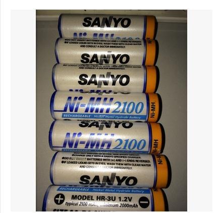 原装三洋aa 5号 镍氢 2100mah 低自放5号充电电池 充电 电池拆机