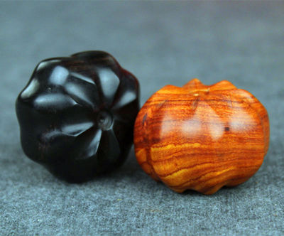 紫光檀乌木小叶红檀南瓜手球手把件健身按摩球