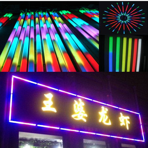 led护栏管 数码管七彩led装饰灯管彩虹管广告店招led跑马管轮廓灯