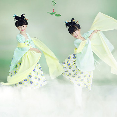盘子女人坊凤陵儿童展会古装 唐装襦裙 儿童演出服 小仙女露凝香