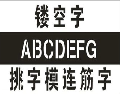 连筋字体/喷漆字模/镂空字/漏字/喷漆用模板字体/条幅字体