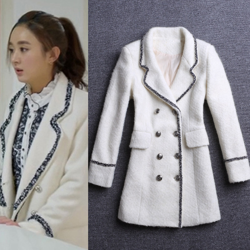 811#{明星同款}杉杉来了赵丽颖同款外套加厚呢子大衣修身中长款