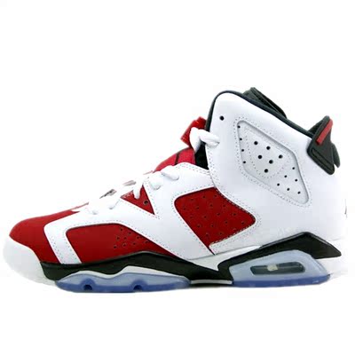 air jordan 乔6 carmine aj6 胭脂红 白红 篮球鞋384664-160正品