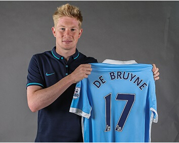 15-16曼城主场球衣17号德布劳内足球服正版英超短袖比赛训练服