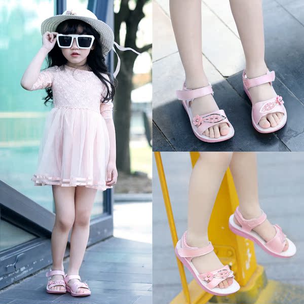 哈比熊童鞋2016年夏季新款女童休闲童鞋女中大童韩版公主鞋凉鞋潮