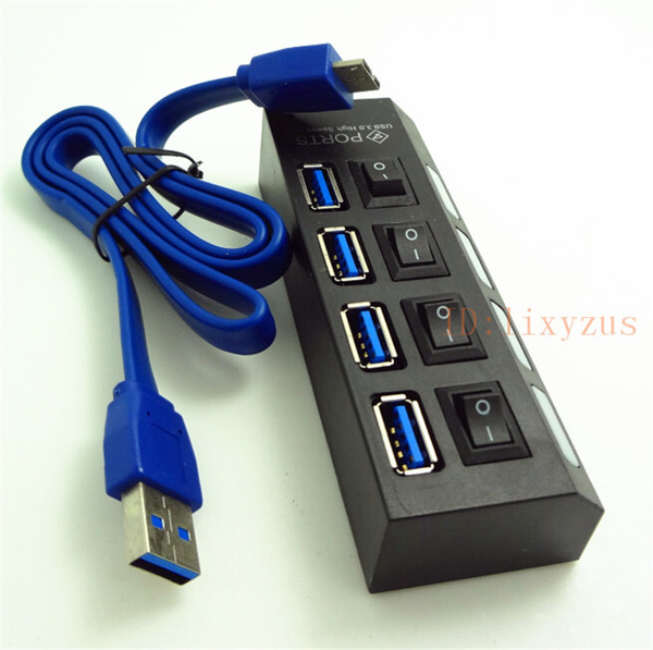 0集线器4口扩展usb hub分线器带电源供电独立开关