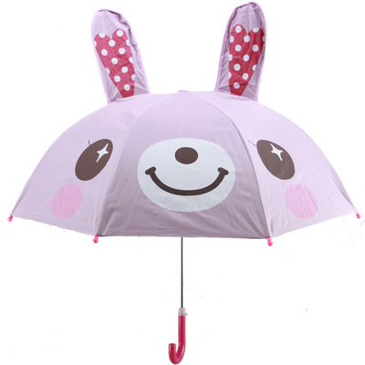 银胶爱心兔卡通雨伞儿童遮阳直柄伞送礼幼儿园学生安全防风小雨伞