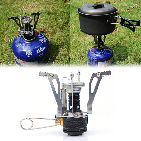 folding mini outdoor picnic gas stove burner furnace adapter