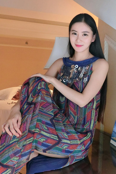 刘钰懿同款夏季新款蓝色印花连衣裙长裙宽松波西米亚度假裙沙滩裙