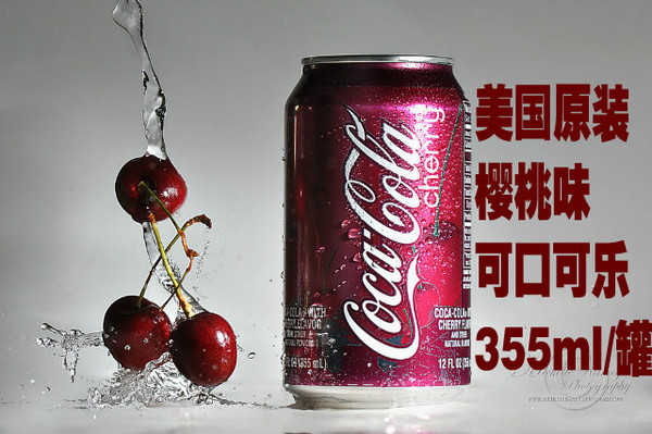 美国原装进口coca cola可口可乐 樱桃味可乐汽水饮料355ml