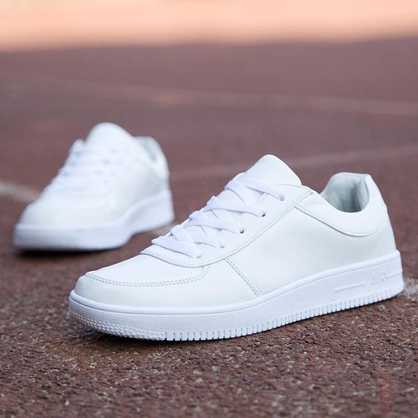 青少年童鞋男童儿童白色运动鞋女童白球鞋波鞋韩版系带学生板鞋38