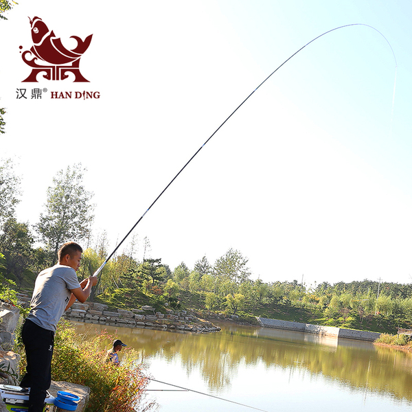 汉鼎巨鲤台钓竿5.4 6.3 7.2 8.1米钓鱼竿手竿超轻硬碳素特价渔具