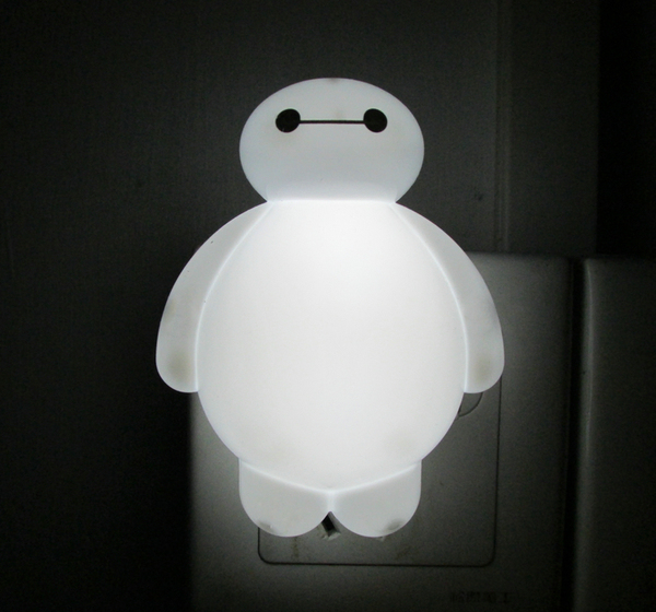 创意大白小夜灯带开关式卧室夜光床头节能灯宝婴儿童led光控感应