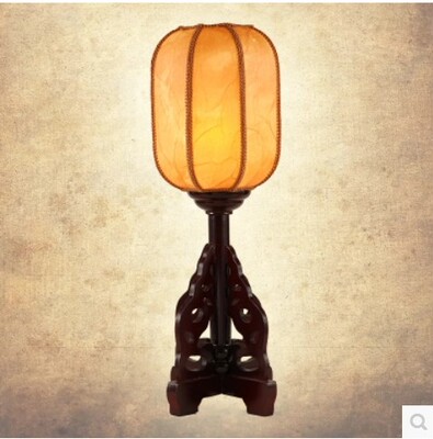 现代中式古典仿羊皮灯装饰台灯中式仿古卧室书房台灯具灯饰6017