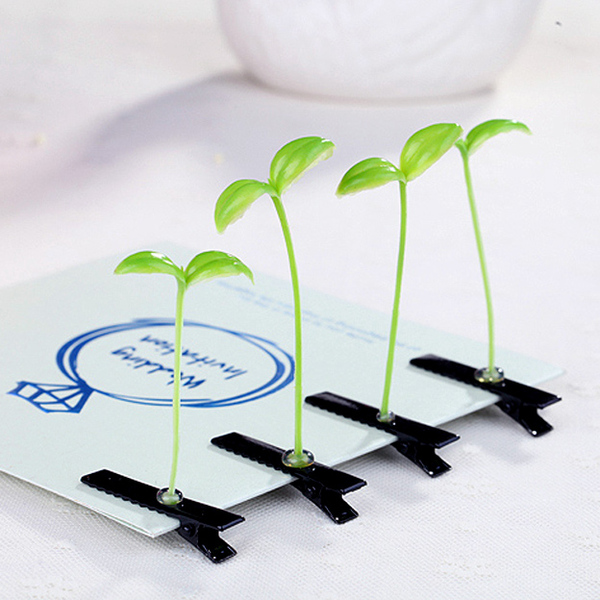 景区卖萌植物水果发饰搞怪豆芽发夹可爱头上小草发卡豆苗头饰批发