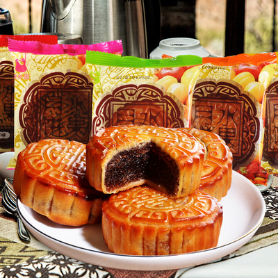 云南滇式中秋水果月饼100g荔枝凤梨水蜜桃香橙草莓味小月饼团购