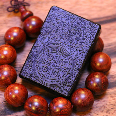 男士打火机zippo限量正版 原装黑檀木康斯坦丁 恶魔圣经 驱魔人