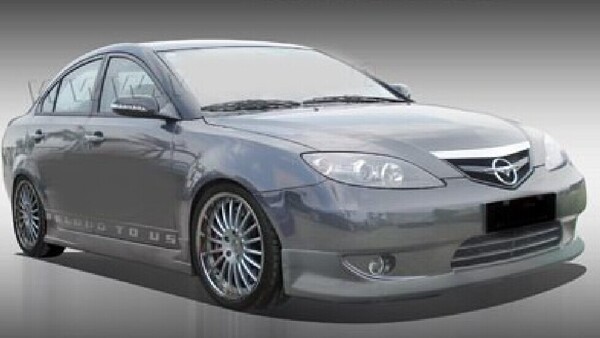 三厢海马3改装小包围 海马前后唇侧裙加装汽车大尾翼 树脂纤维