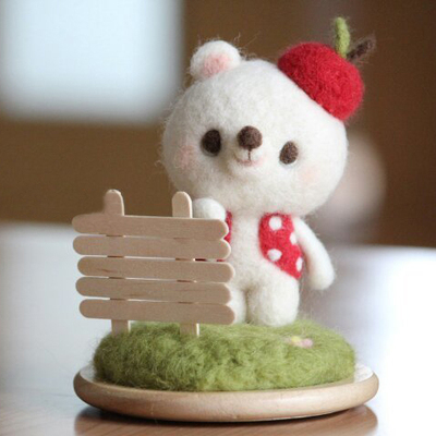 【全店3免1】栅栏小熊 毛毡材料包diy手工不织布搓搓乐戳戳乐