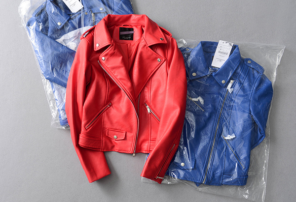 BZW235 西班牙单 2016秋季新款时尚潮机车皮衣外套女