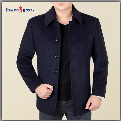 七匹狼男装官方旗舰店2015冬装男装渡森柒牌花花公子专柜毛呢外套