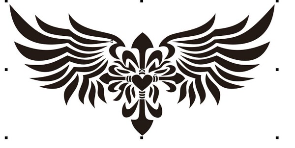 20*10cm 基督教汽车饰品 耶稣 翅膀十字架 汽车贴随意贴 车贴