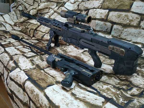 nerf 涂装长狙黄狙做旧电影道具1.8米塑料玩具 新款1.8米