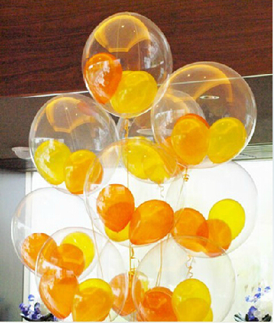 批发特价10寸透明气球 魔术道具 透明泡泡 球中球装饰 50只装