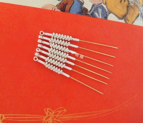 99足金纯金针灸针 针灸金针 金质针 银柄 可定做1-6寸 每只