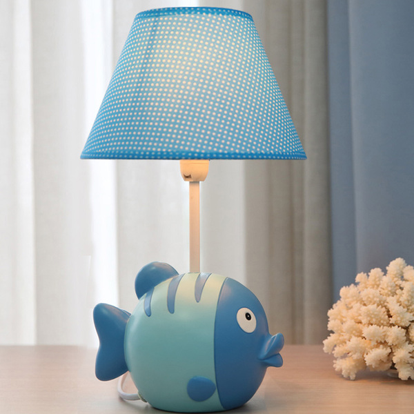 可爱亲亲鱼台灯卧室床头灯可调光温馨时尚创意卡通儿童装饰礼物