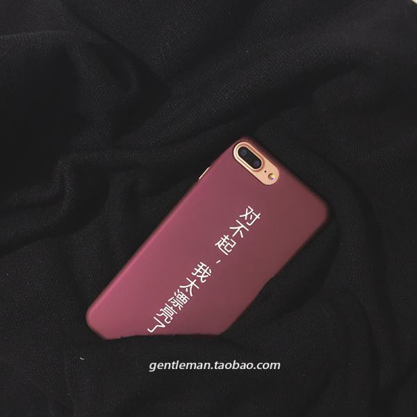 创意文字对不起我太漂亮了iphone6s手机壳苹果7/plus磨砂硬壳半包