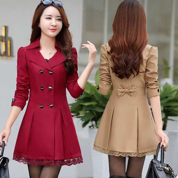 2016新款春秋款女土风衣外套中长款长袖京东唯品会女装30-40-50岁