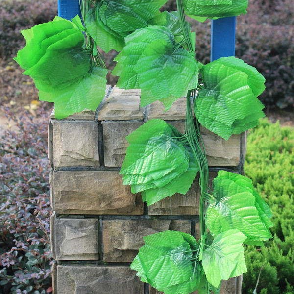 幼儿园装饰假葡藤叶/平板立体葡萄藤条/高仿真树叶串屋顶装饰走廊