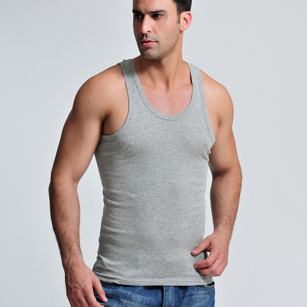 【天天特价】男士运动背心男夏装纯棉背心大码纯色弹力打底汗衫潮