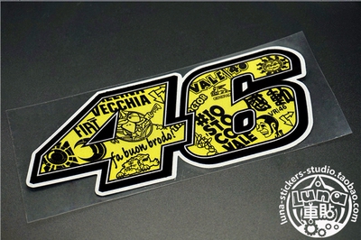 luna车贴 罗西 vr46 涂鸦款 摩托车改装 3m反光贴 贴纸 贴花