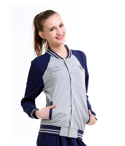 花花公子运动套装女春秋潮2015运动服套装薄修身长袖纯棉卫衣大码